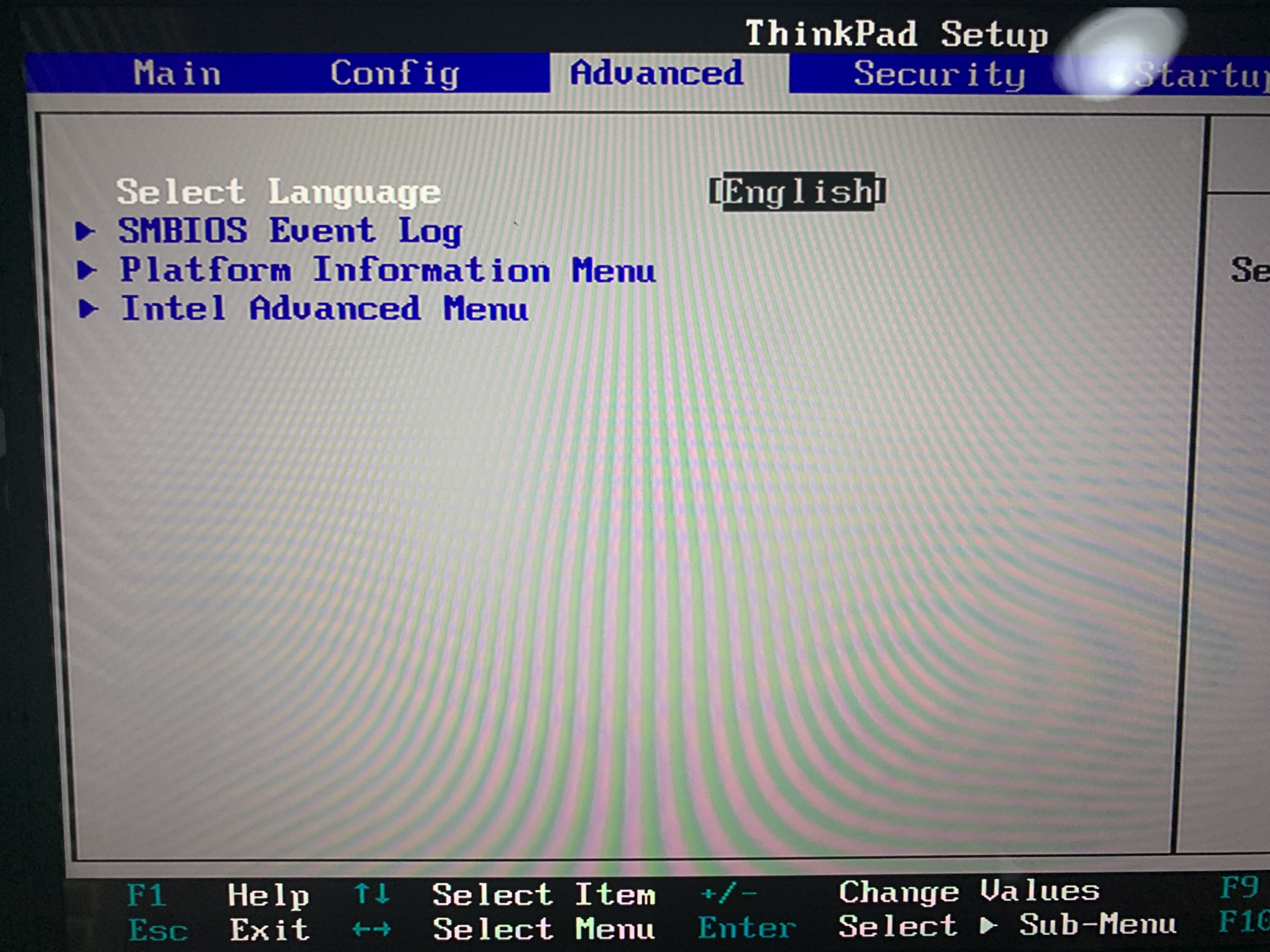 BIOS Advance Menu